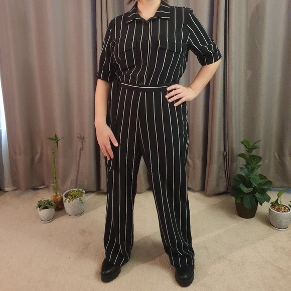 Monki striped belted utility jumpsuit - Picture 2 of 3